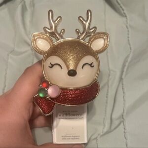 White Barn Reindeer Wallflower Plug-In with red scarf